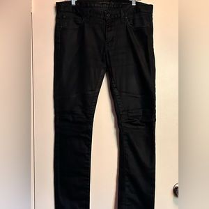 John Varvatos Wight Skinny Jeans with Moto Detail